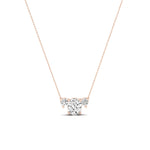 Spirea Oval Cut Diamond Accented Necklace (Clarity Enhanced) rosegold