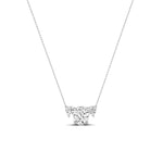 Spirea Oval Cut Diamond Accented Necklace (Clarity Enhanced) whitegold