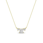 Spirea Princess Cut Diamond Accented Necklace (Clarity Enhanced) yellowgold