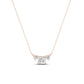 Spirea Princess Cut Moissanite Accented Necklace rosegold