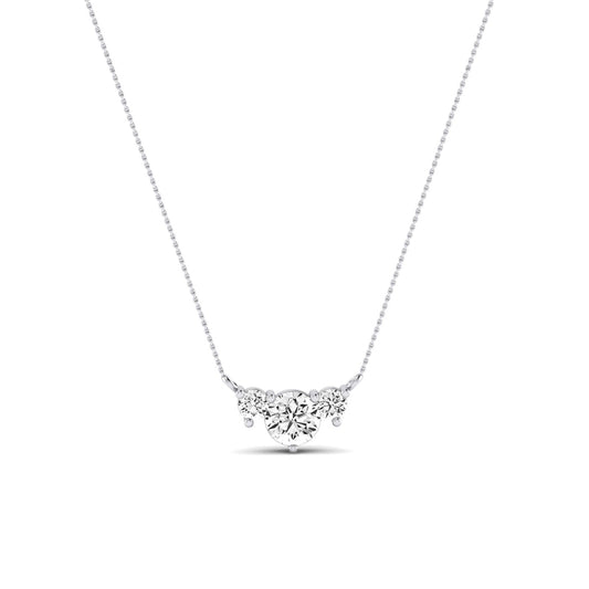 Spirea Round Cut Diamond Accented Necklace (Clarity Enhanced) whitegold