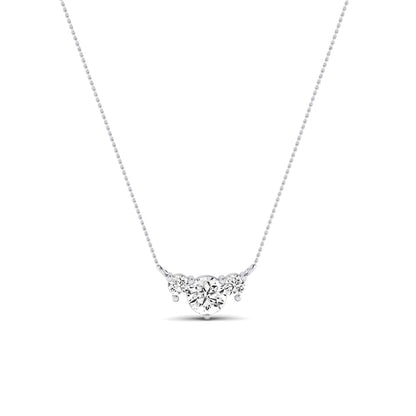 Spirea Round Cut Diamond Accented Necklace (Clarity Enhanced) whitegold