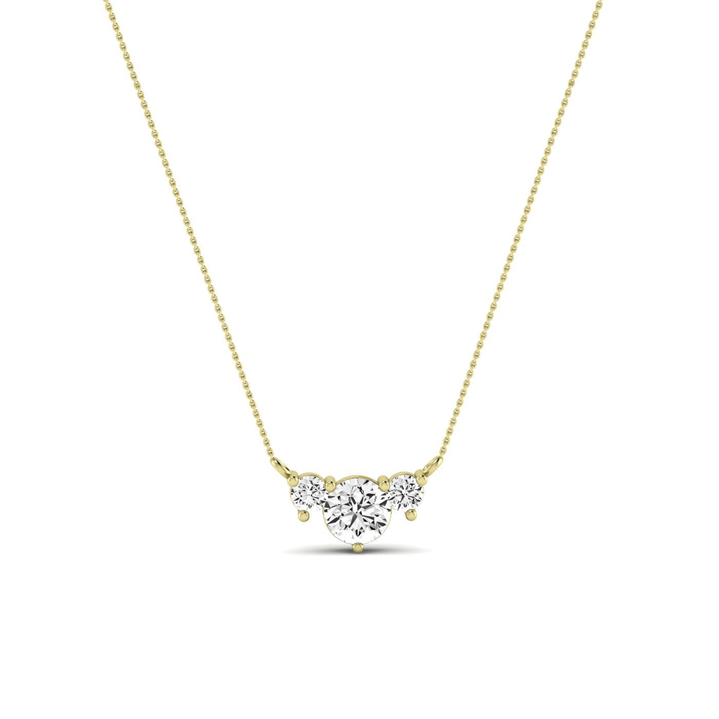 Spirea Round Cut Diamond Accented Necklace (Clarity Enhanced) yellowgold