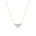 Spirea Round Cut Moissanite Accented Necklace rosegold