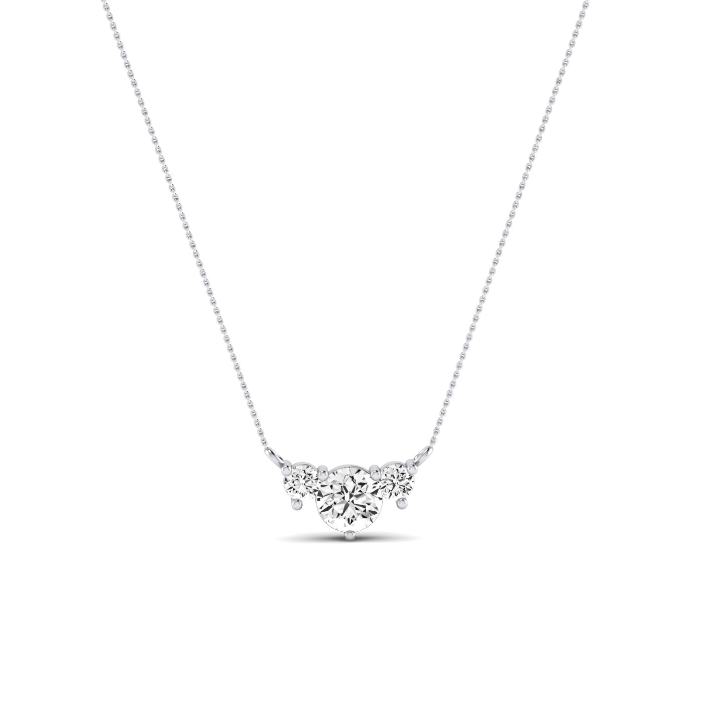 Spirea Round Cut Moissanite Accented Necklace whitegold