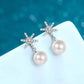 Steffi Moissanite & Pearl Earrings whitegold