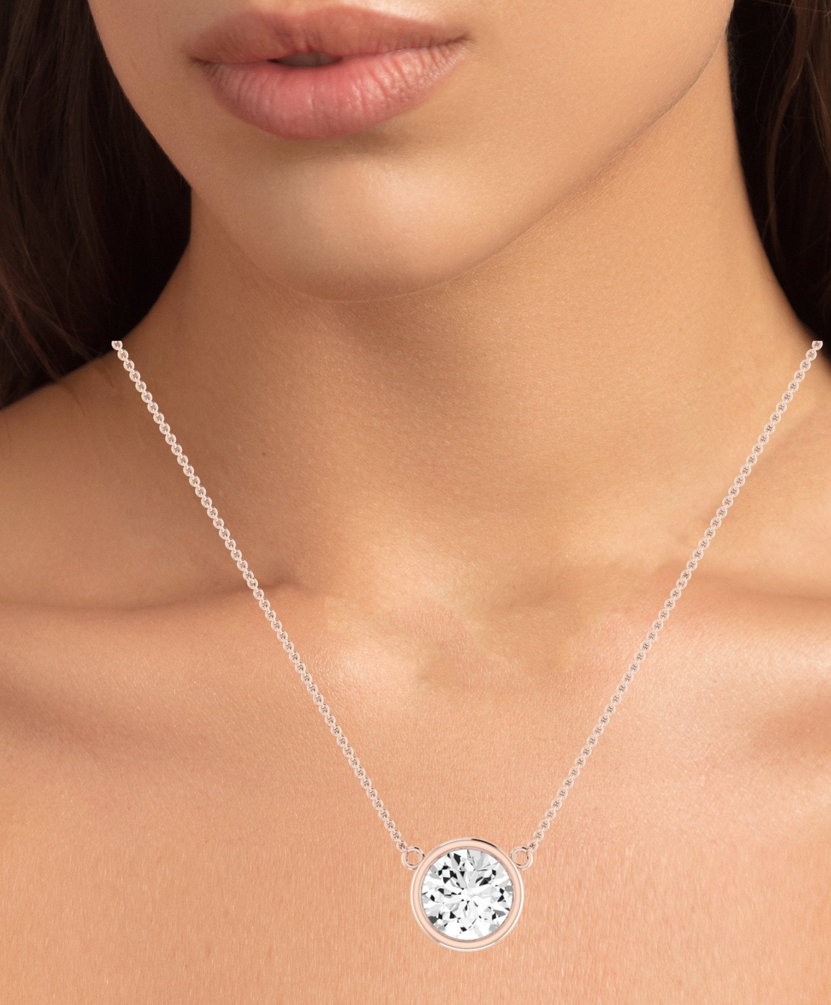 Stella Round Diamond Necklace rosegold