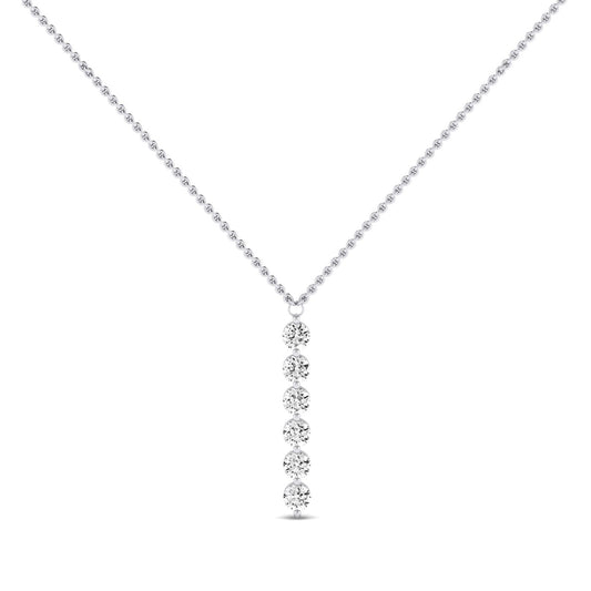 Stella Round Moissanite Necklace whitegold