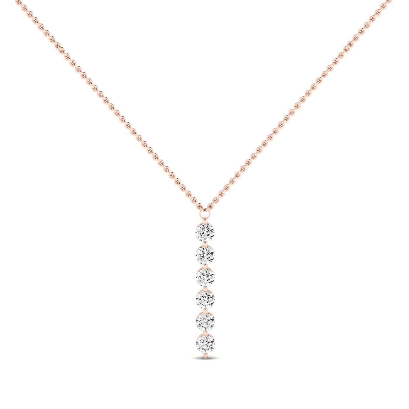 Stella Round Moissanite Necklace rosegold