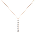 Stella Round Moissanite Necklace rosegold