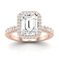 Sweet Pea Diamond Matching Band Only ( Engagement Ring Not Included) For Ring With Emerald Center rosegold