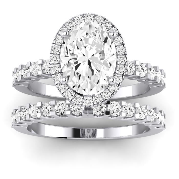 Sweet Pea Diamond Matching Band Only ( Engagement Ring Not Included) For Ring With Oval Center whitegold