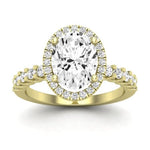 Sweet Pea Diamond Matching Band Only ( Engagement Ring Not Included) For Ring With Oval Center yellowgold