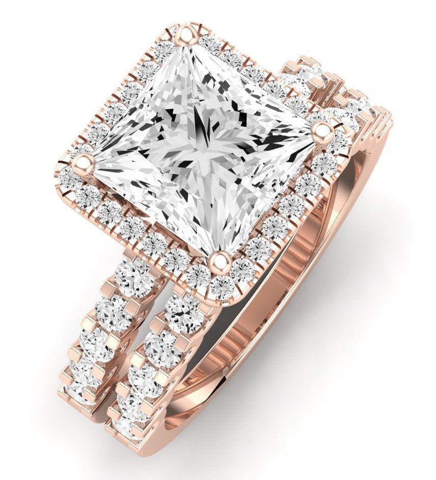 Sweet Pea Diamond Matching Band Only ( Engagement Ring Not Included) For Ring With Princess Center rosegold