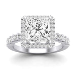 Sweet Pea Diamond Matching Band Only ( Engagement Ring Not Included) For Ring With Princess Center whitegold