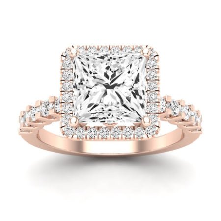 Sweet Pea Diamond Matching Band Only ( Engagement Ring Not Included) For Ring With Princess Center rosegold