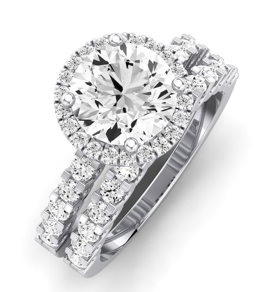 Sweet Pea Diamond Matching Band Only (does Not Include Engagement Ring) For Ring With Round Center whitegold