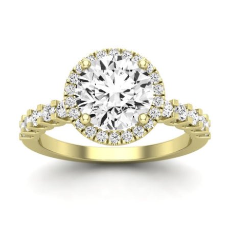 Sweet Pea Diamond Matching Band Only (does Not Include Engagement Ring) For Ring With Round Center yellowgold