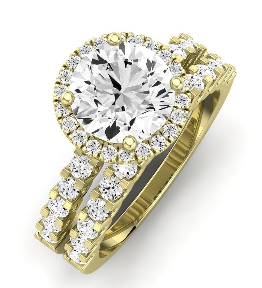 Sweet Pea Diamond Matching Band Only (does Not Include Engagement Ring) For Ring With Round Center yellowgold