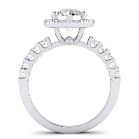 Sweet Pea Diamond Matching Band Only (does Not Include Engagement Ring) For Ring With Round Center whitegold