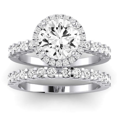 Sweet Pea Diamond Matching Band Only (does Not Include Engagement Ring) For Ring With Round Center whitegold