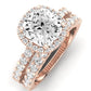 Sweet Pea Moissanite Matching Band Only ( Engagement Ring Not Included) For Ring With Cushion Center rosegold