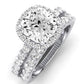 Sweet Pea Moissanite Matching Band Only ( Engagement Ring Not Included) For Ring With Cushion Center whitegold