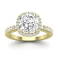 Sweet Pea Moissanite Matching Band Only ( Engagement Ring Not Included) For Ring With Cushion Center yellowgold