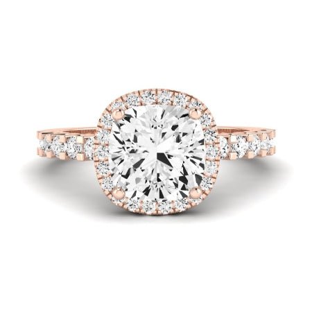 Sweet Pea Moissanite Matching Band Only ( Engagement Ring Not Included) For Ring With Cushion Center rosegold