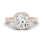 Sweet Pea Moissanite Matching Band Only ( Engagement Ring Not Included) For Ring With Cushion Center rosegold