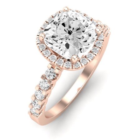 Sweet Pea Moissanite Matching Band Only ( Engagement Ring Not Included) For Ring With Cushion Center rosegold