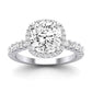 Sweet Pea Moissanite Matching Band Only ( Engagement Ring Not Included) For Ring With Cushion Center whitegold