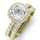 Sweet Pea Moissanite Matching Band Only ( Engagement Ring Not Included) For Ring With Cushion Center yellowgold