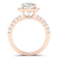 Sweet Pea Moissanite Matching Band Only ( Engagement Ring Not Included) For Ring With Cushion Center rosegold