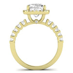 Sweet Pea Moissanite Matching Band Only ( Engagement Ring Not Included) For Ring With Cushion Center yellowgold