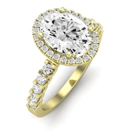 Sweet Pea Moissanite Matching Band Only ( Engagement Ring Not Included) For Ring With Oval Center yellowgold