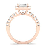 Sweet Pea Moissanite Matching Band Only ( Engagement Ring Not Included) For Ring With Oval Center rosegold