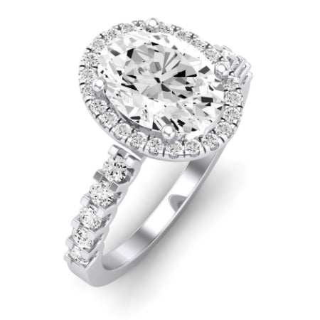 Sweet Pea Moissanite Matching Band Only ( Engagement Ring Not Included) For Ring With Oval Center whitegold