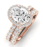 Sweet Pea Moissanite Matching Band Only ( Engagement Ring Not Included) For Ring With Oval Center rosegold