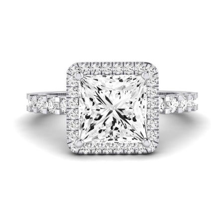 Sweet Pea Moissanite Matching Band Only ( Engagement Ring Not Included) For Ring With Princess Center whitegold