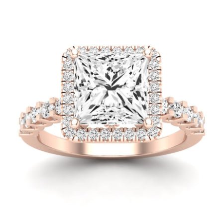 Sweet Pea Moissanite Matching Band Only ( Engagement Ring Not Included) For Ring With Princess Center rosegold