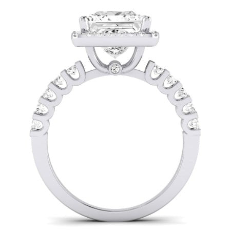 Sweet Pea Moissanite Matching Band Only ( Engagement Ring Not Included) For Ring With Princess Center whitegold