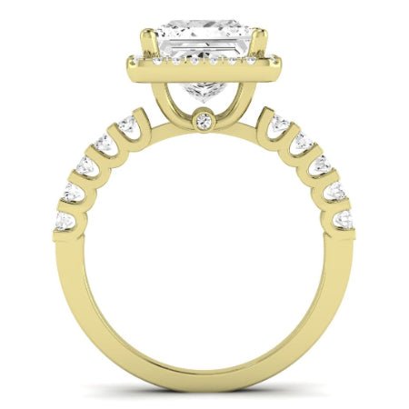 Sweet Pea Moissanite Matching Band Only ( Engagement Ring Not Included) For Ring With Princess Center yellowgold