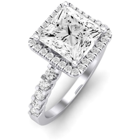 Sweet Pea Moissanite Matching Band Only ( Engagement Ring Not Included) For Ring With Princess Center whitegold