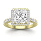 Sweet Pea Moissanite Matching Band Only ( Engagement Ring Not Included) For Ring With Princess Center yellowgold