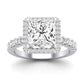 Sweet Pea Moissanite Matching Band Only ( Engagement Ring Not Included) For Ring With Princess Center whitegold