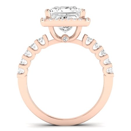 Sweet Pea Moissanite Matching Band Only ( Engagement Ring Not Included) For Ring With Princess Center rosegold