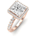 Sweet Pea Moissanite Matching Band Only ( Engagement Ring Not Included) For Ring With Princess Center rosegold