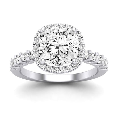 Sweetpea Cushion Diamond Engagement Ring (Lab Grown Igi Cert) whitegold