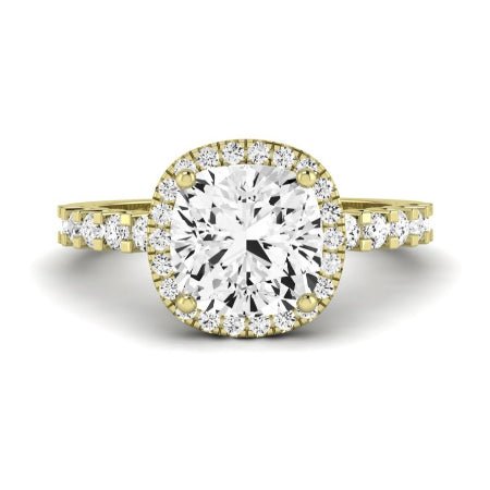 Sweetpea Cushion Moissanite Bridal Set yellowgold